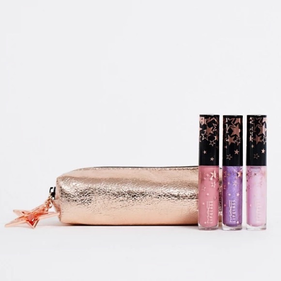 MAC Lucky Stars Lip Gloss Kit Pink Gold Bag - Picture 6 of 7